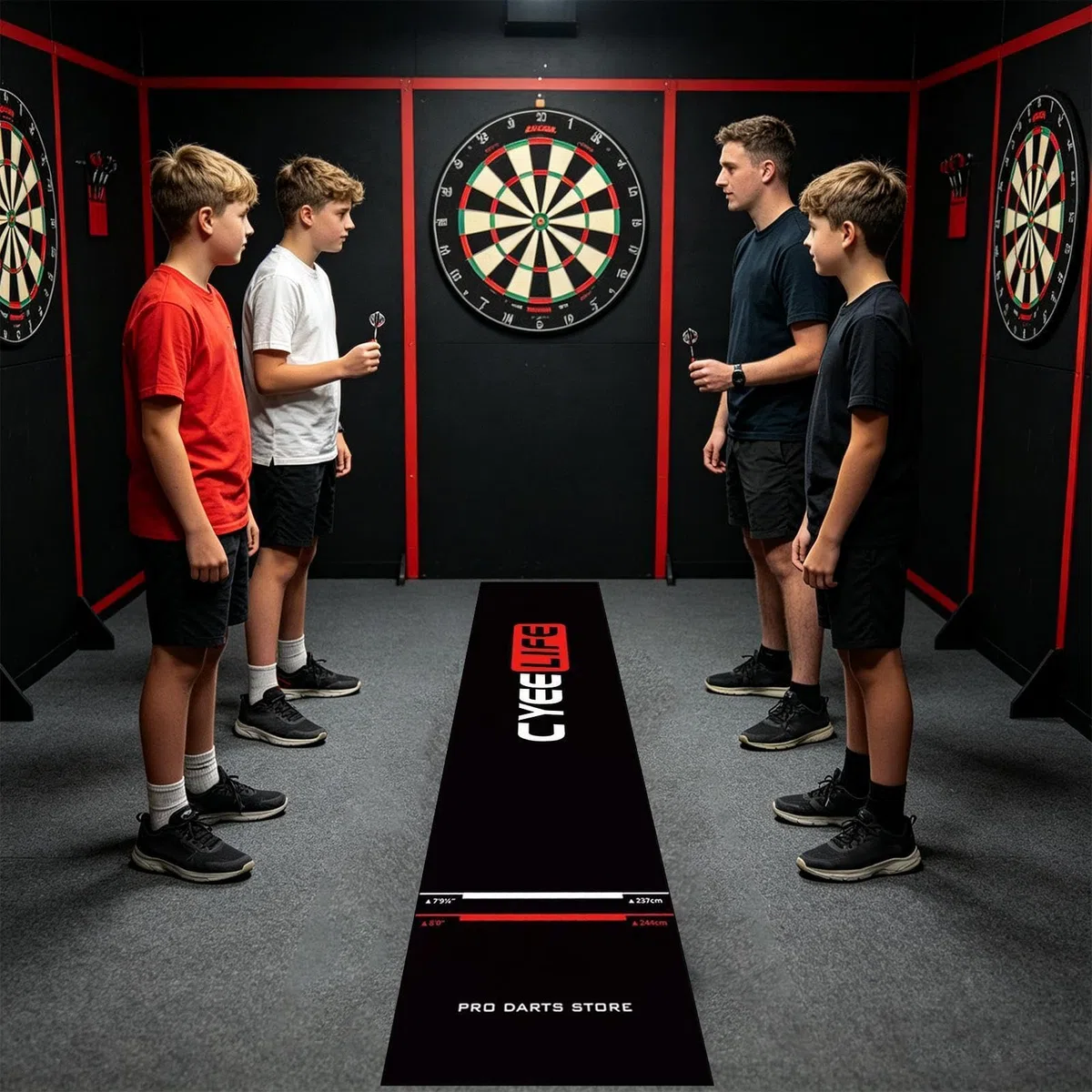 Tapis De Fléchettes,Protection De Sol Portable Antidérapante avec Ligne De Lancer - Tapis de Lancer Fléchettes | pour Salle de Jeux Centre de Loisirs Club Sportif Bureau sous-Sol et Garage
