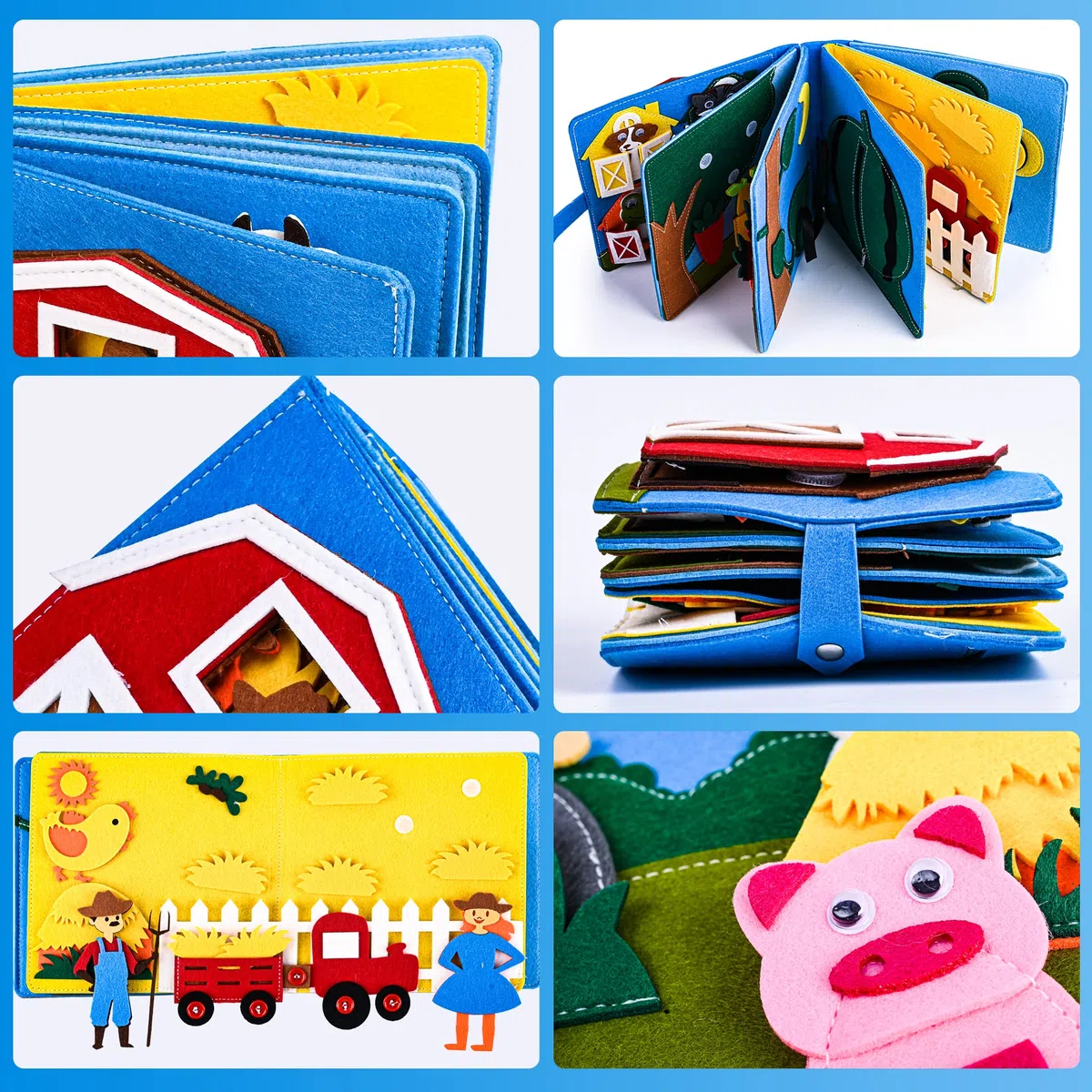 Quiet Book® | Livre d'emploi en feutre 3D Jouet éducatif sensoriel | Jouet éducatif pour enfants d'âge préscolaire Busy Book | Tableau d'activités pour enfants de 1 à 6 ans