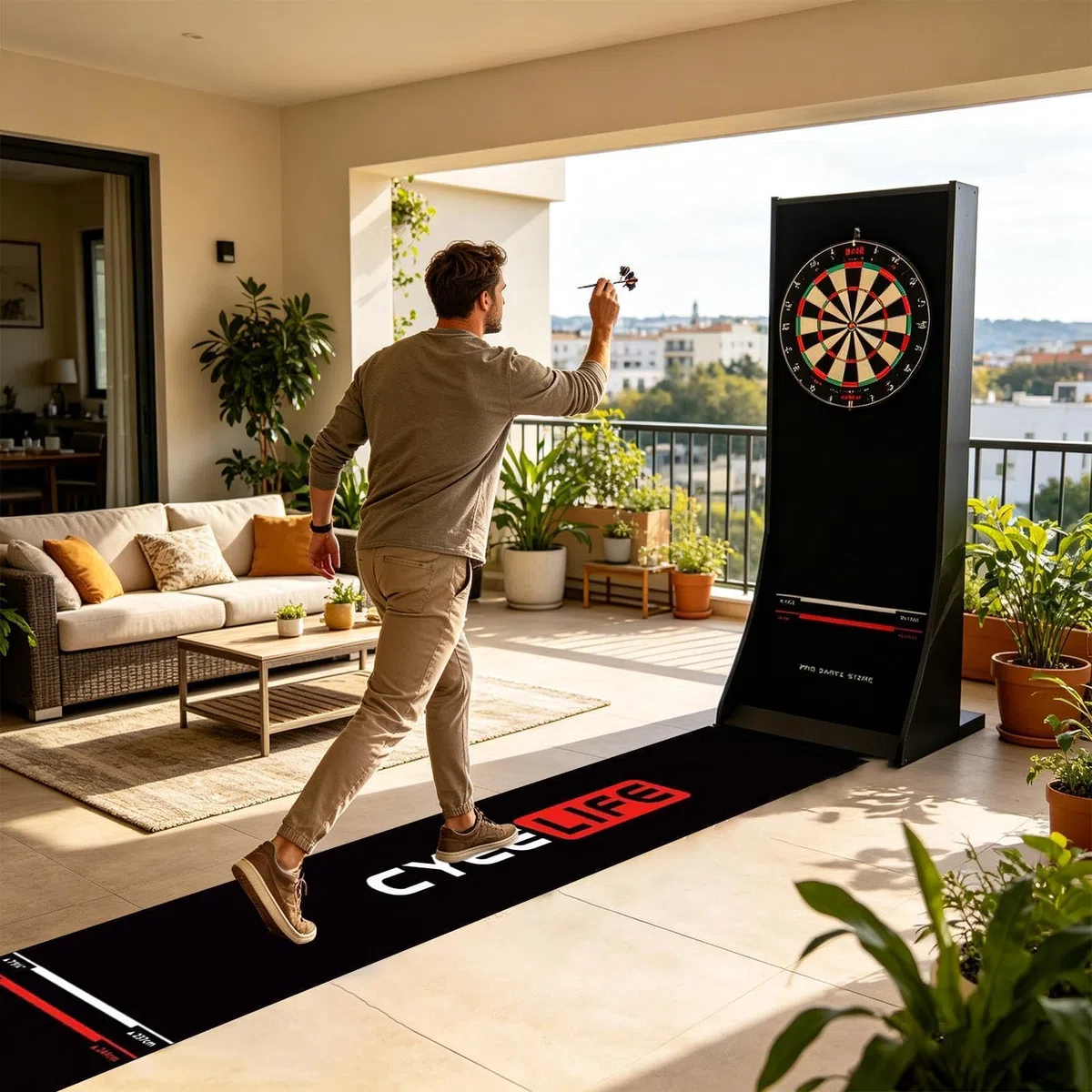 Tapis De Fléchettes,Protection De Sol Portable Antidérapante avec Ligne De Lancer - Tapis de Lancer Fléchettes | pour Salle de Jeux Centre de Loisirs Club Sportif Bureau sous-Sol et Garage