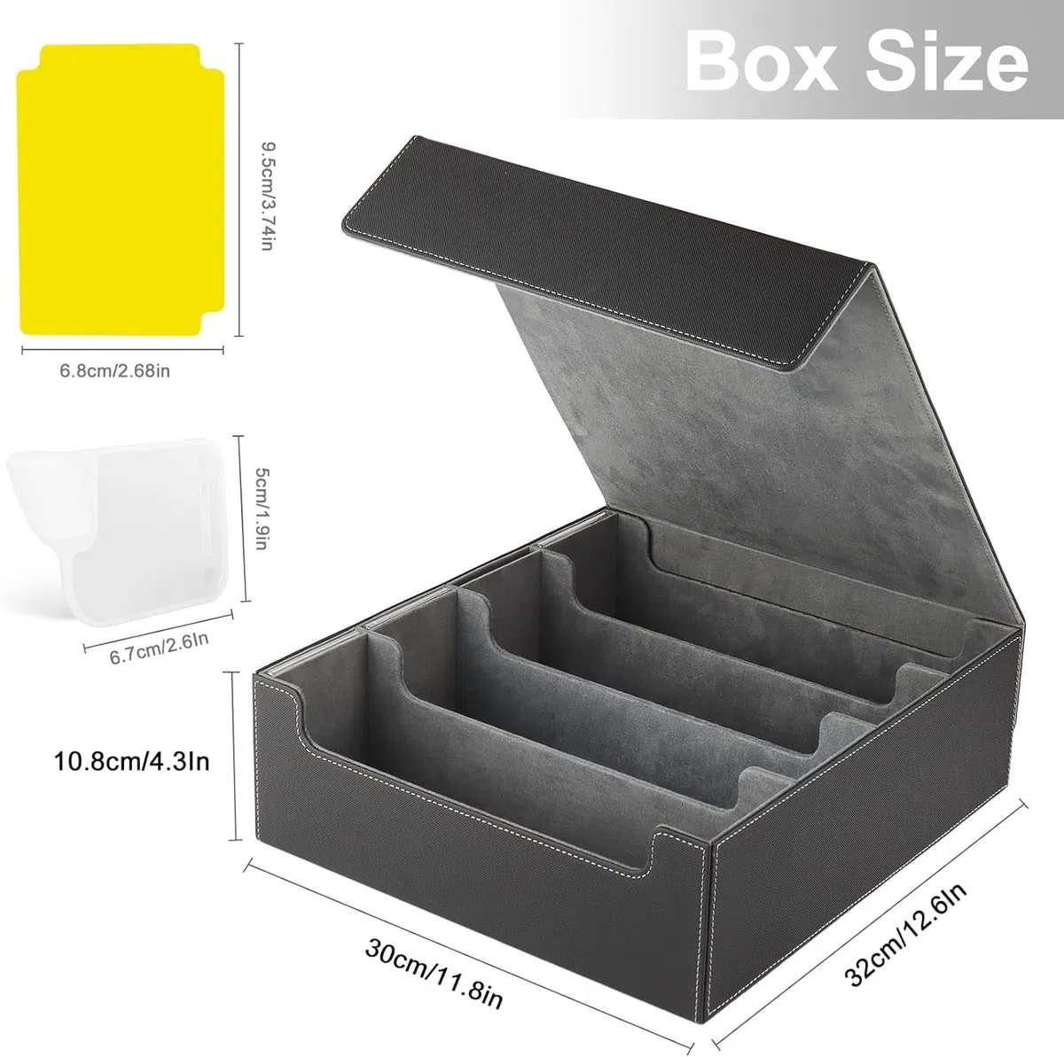 Boîte de rangement pour cartes à collectionner pour 2400+ cartes, Boîte de rangement pour cartes de jeu pour affichage Commander, Boîte MTG TCG avec 8 séparateurs de cartes ajustables, pour