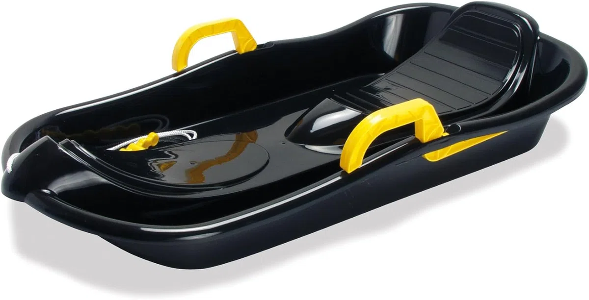 Dantoy Luge pour enfants avec freins, Luge Toboggan Bob pour neige d'hiver, Traîneau noir Bobsleigh