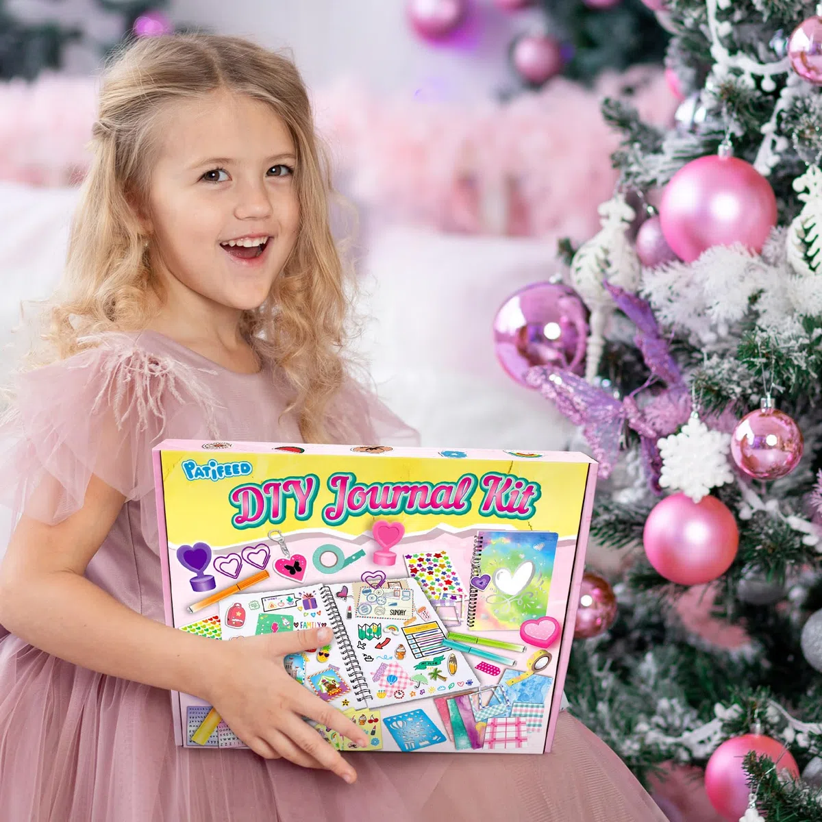 PATIFEED Kit de Journal à Faire Soi-Même pour Filles, Lot de 2 Journaux pour Adolescentes, Fournitures de Scrapbooking et D'agenda pour Enfants de 8 à 14 Ans