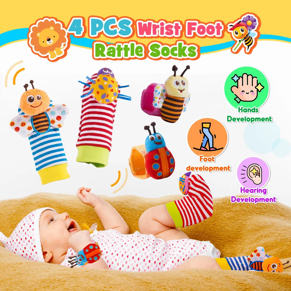 Hochet Bebe 0 3 6 9 12 Mois, Jouet Bebe 0-12 Mois Jeux Eveil Bebe 0 3 6 Mois Jouet Bébé Cadeau 0-6-12 Mois Fille Garçon Jeux Bebe 0-9 Mois Jouet Nouveau Né Garçon Fille Montessori Jeux Bébé