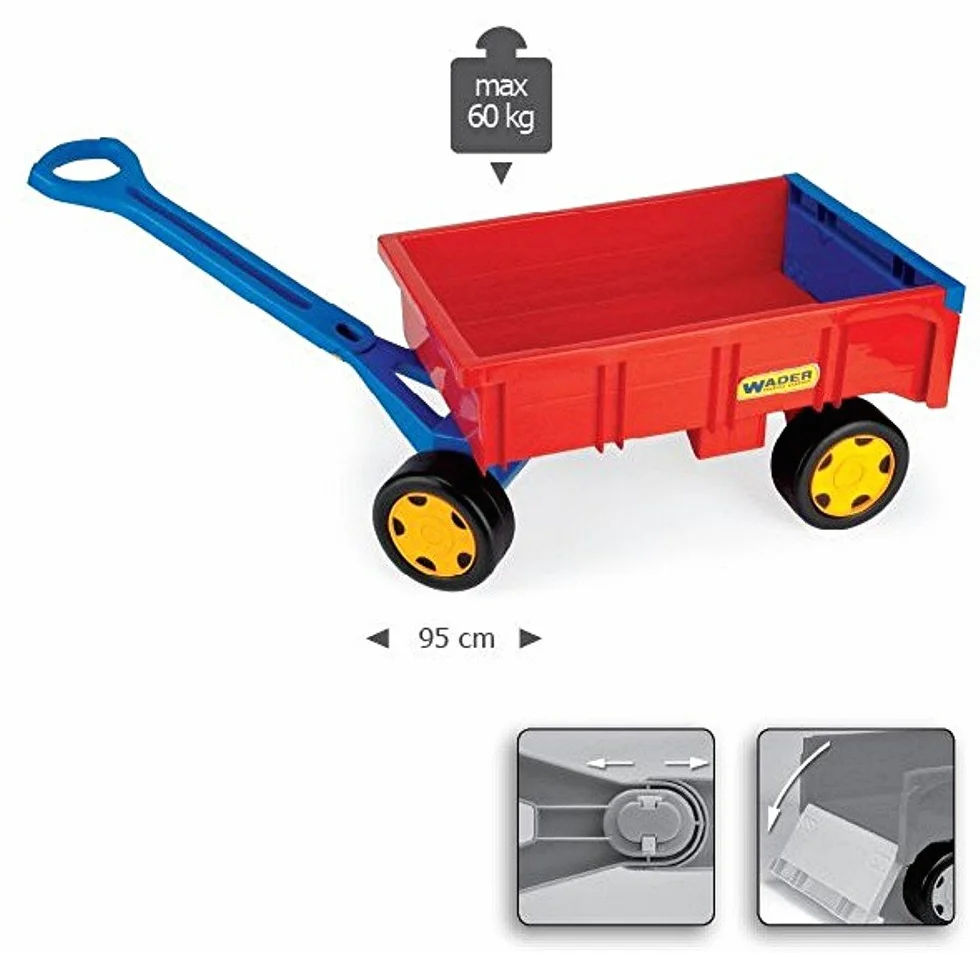 Wader Charrette Tracteur Remorque Pendentif pour Gigant Truck Jouet Enfants Rouge