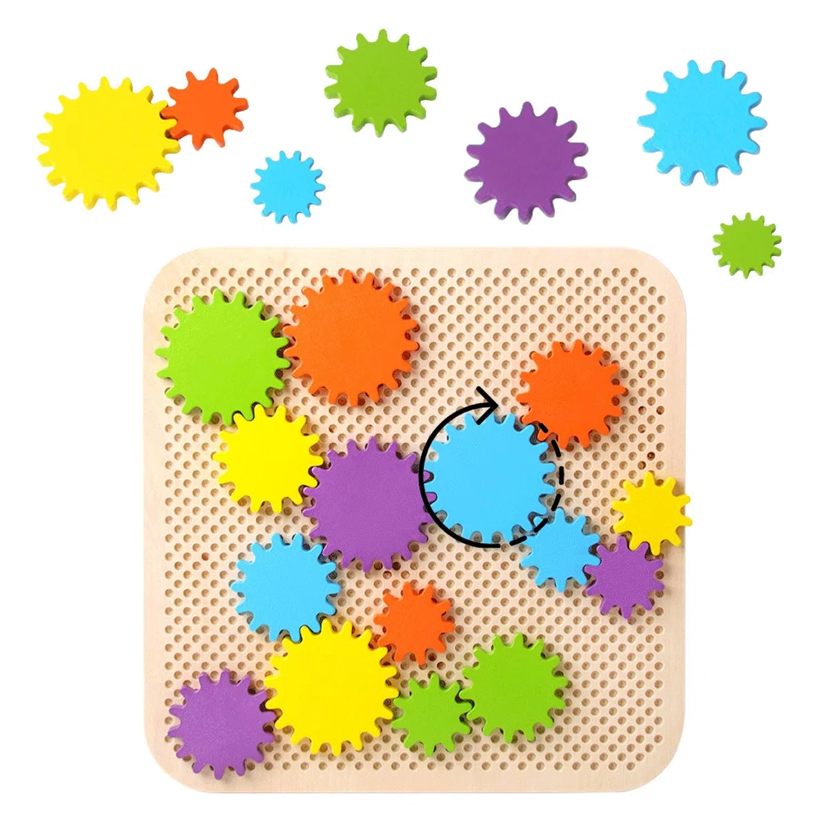 Jouet Montessori 2 3 4 5, Jouets Gear Board, Jeux Enfants 2 Ans, Engrenage, Motricité Fine, Busy Board, Jouets en Bois, Cadeau 2-5 Fille Garçon